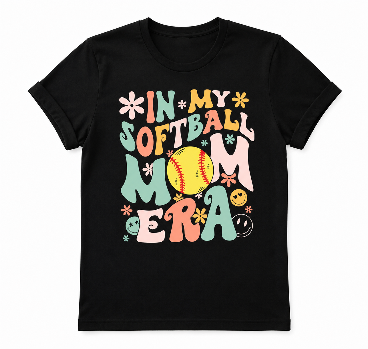 In My Softball Mom Era T-shirt Black
