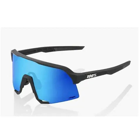 100% S3 Matte Black HiPER Blue Multilayer Sunglasses