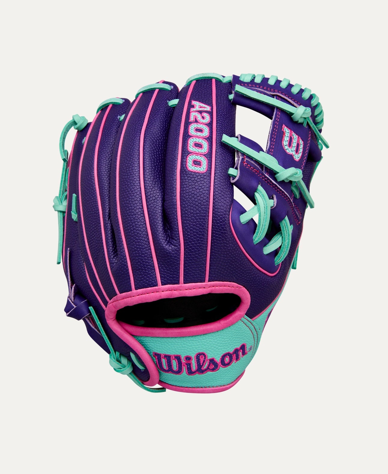 Wilson A2000 DP15SS 11.5” Baseball Glove PurpleSS/Pink/Seafoam